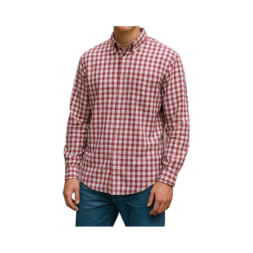 American Rag Shirt Mens L Red White Checkered Button Down Long Sleeve Gingham